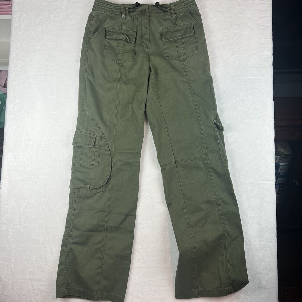 J. Galt Women’s Olive Green Cargo Utility Pants Y2K Military Multi Pocket